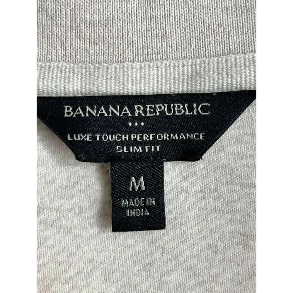 Banana Republic Men's Medium Cotton‎ Slim Fit Polo Shirt Beige Luxe Touch